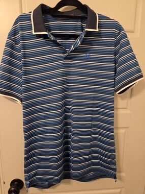 G/FORE Blue Striped Polo